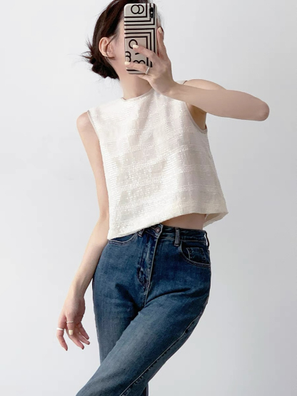 Natalie Sequin Crop Top-The Black Bow-