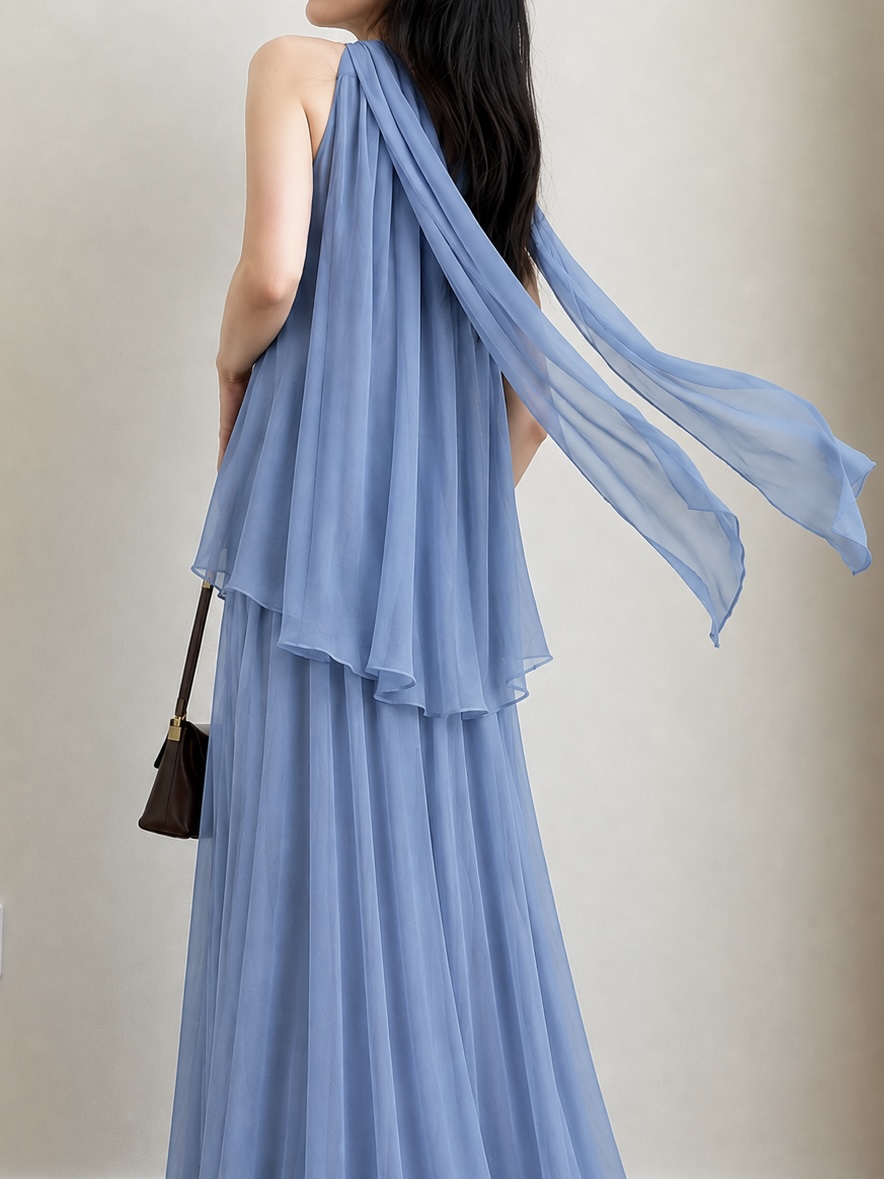 Cape-Drape Chiffon Top & Skirt (Sold Seperately)