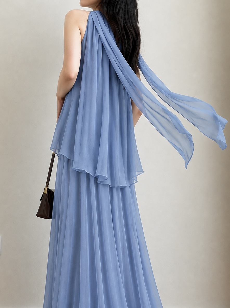 Cape-Drape Chiffon Top & Skirt (Sold Seperately)