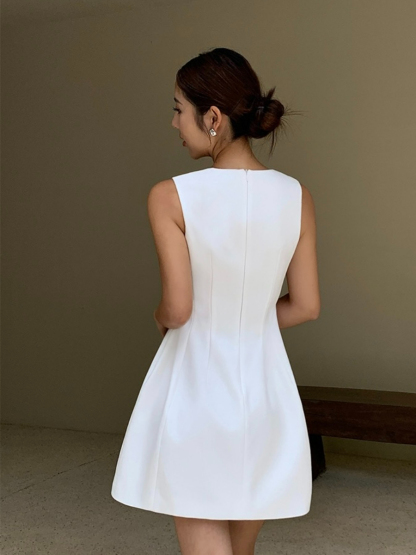 Jaime Squre Neck Mini Hem Dress-The Black Bow-