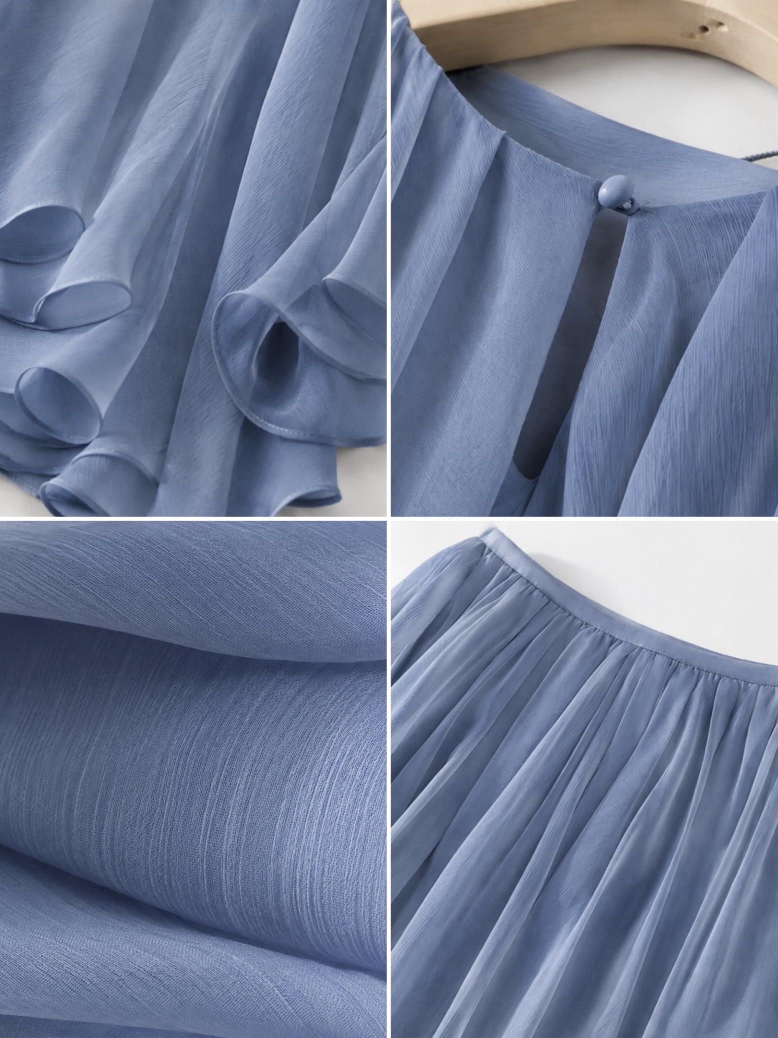 Cape-Drape Chiffon Top & Skirt (Sold Seperately)