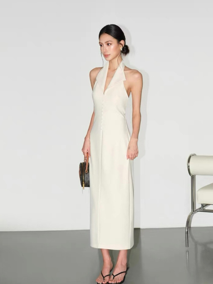 Fawne Halter Collar Low Back Dress