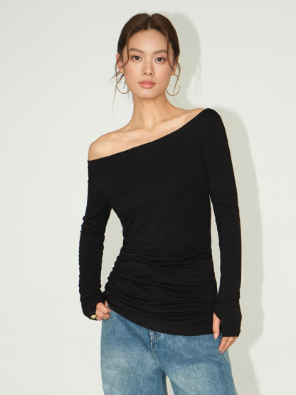 Joell One Shoulder Two Way Top/ Mini Dress-The Black Bow-