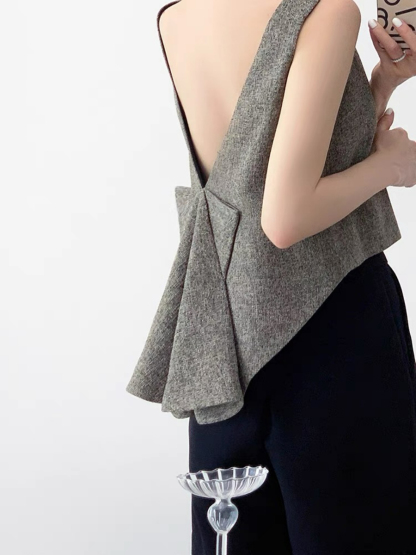 Nancey Low Back Sleeveless Top-The Black Bow-