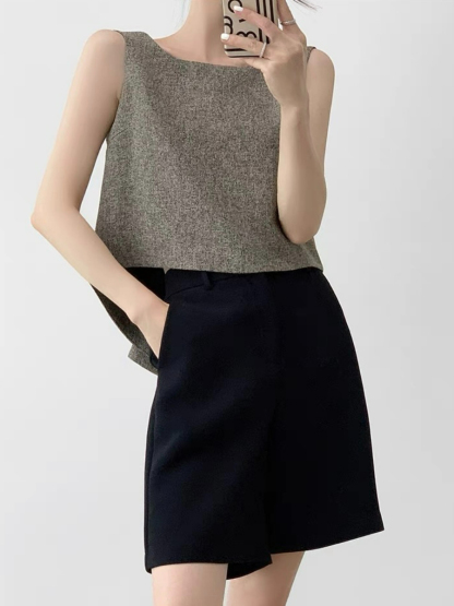 Nancey Low Back Sleeveless Top-The Black Bow-