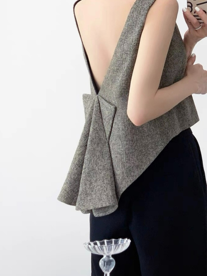 Nancey Low Back Sleeveless Top-The Black Bow-