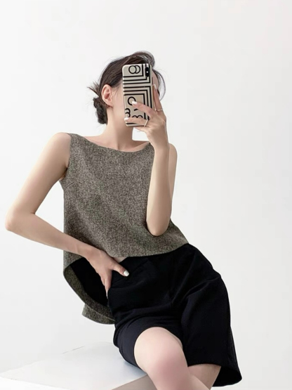 Nancey Low Back Sleeveless Top-The Black Bow-