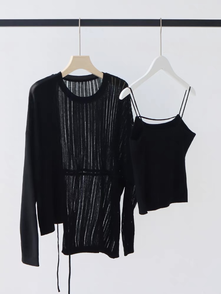 Elaine Knit Cami Top-The Black Bow-