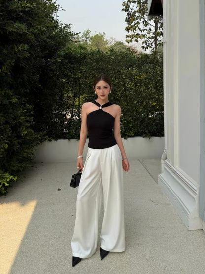 Fatmah Ring-Detail Halter Neck Top