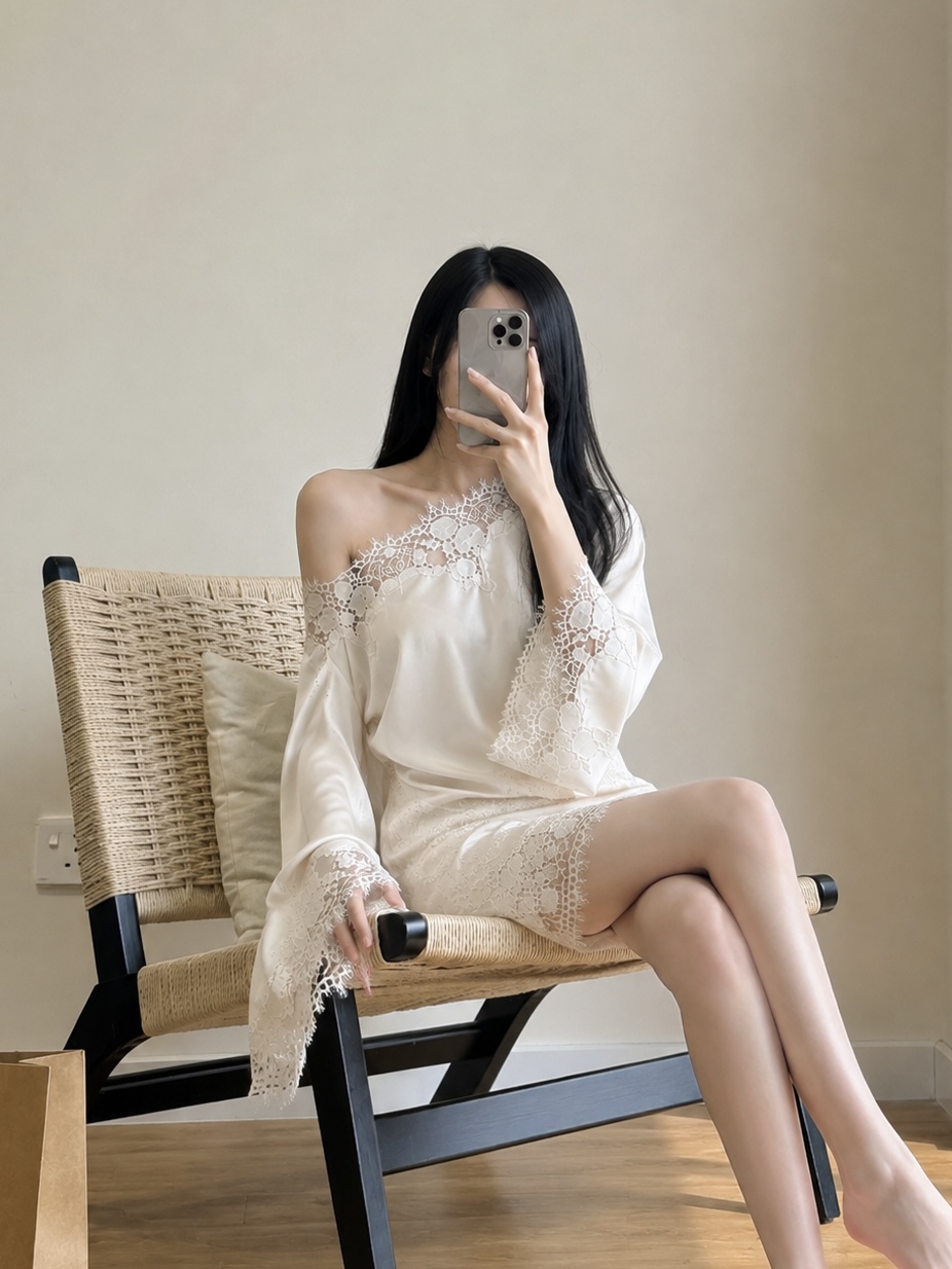 Colette Lace-Trim One-Shoulder Top & Mini Skirt (Sold Seperately)