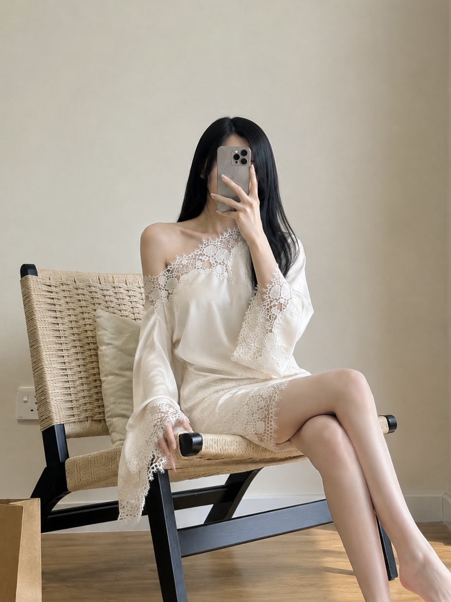Colette Lace-Trim One-Shoulder Top & Mini Skirt (Sold Seperately)