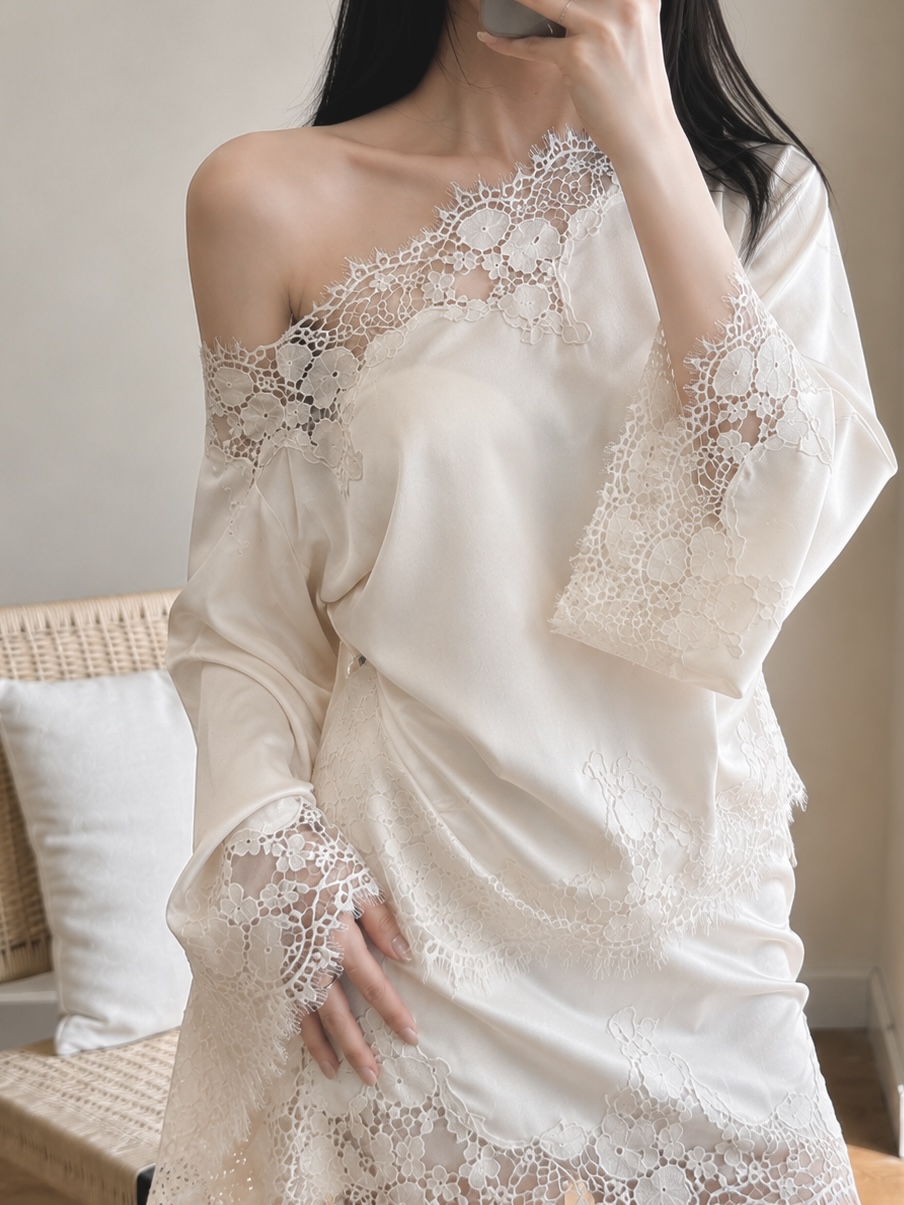 Colette Lace-Trim One-Shoulder Top & Mini Skirt (Sold Seperately)
