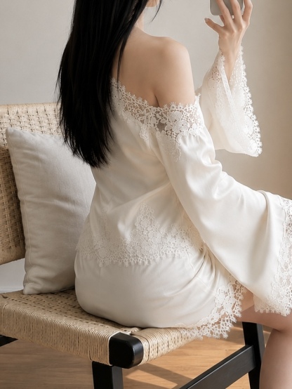 Colette Lace-Trim One-Shoulder Top & Mini Skirt (Sold Seperately)