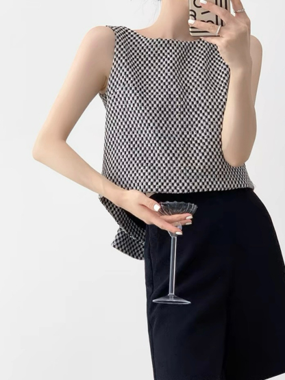 Nancey Low Back Sleeveless Top-The Black Bow-