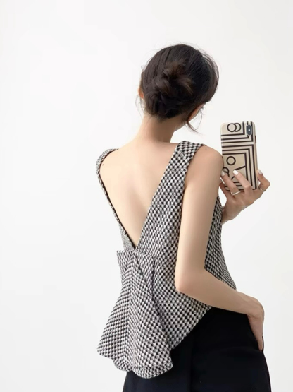 Nancey Low Back Sleeveless Top-The Black Bow-