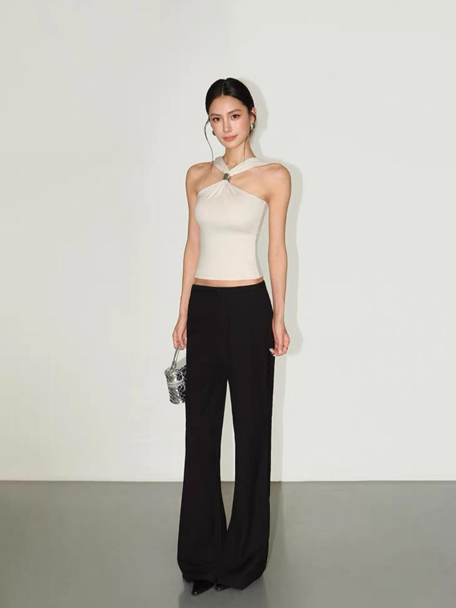 Fatmah Ring-Detail Halter Neck Top