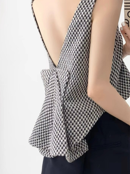 Nancey Low Back Sleeveless Top-The Black Bow-