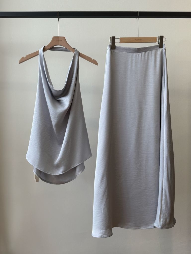 Laken Swing Collar Top & Skirt Set