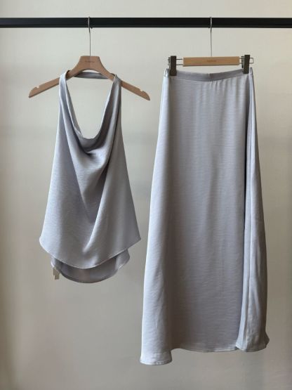 Laken Swing Collar Top & Skirt Set