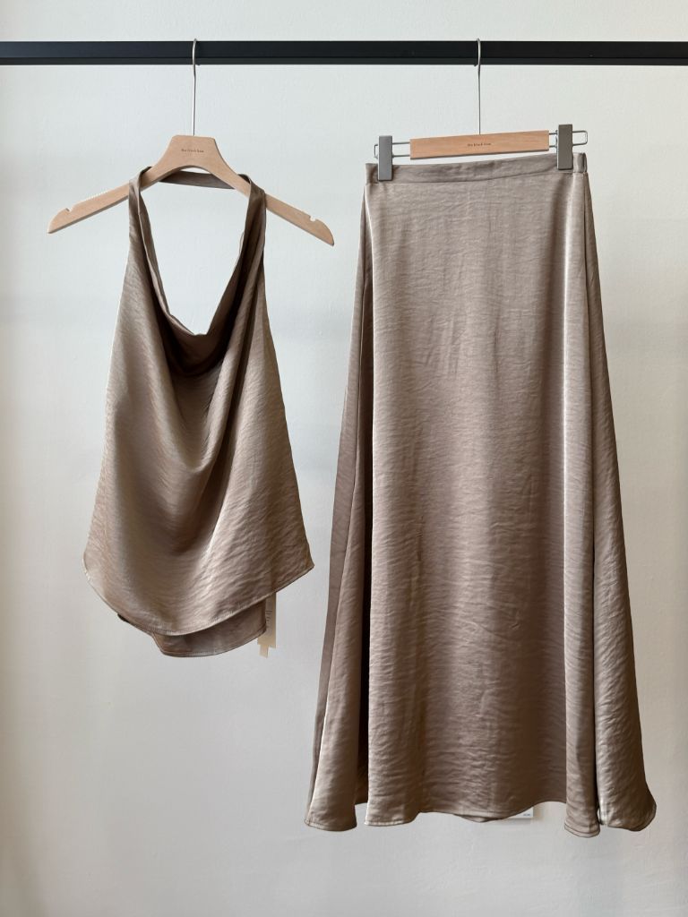 Laken Swing Collar Top & Skirt Set