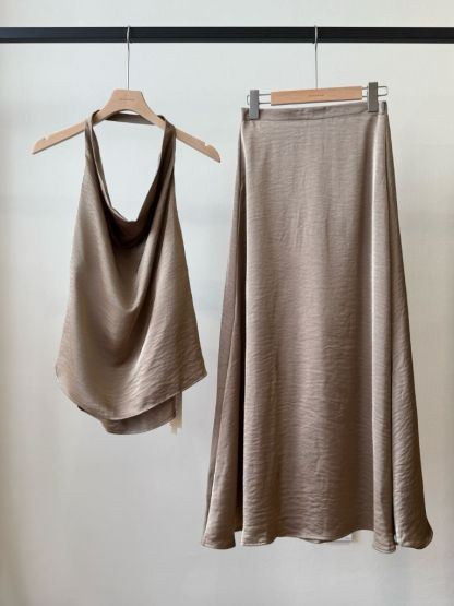 Laken Swing Collar Top & Skirt Set