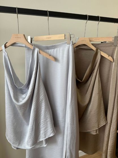 Laken Swing Collar Top & Skirt Set