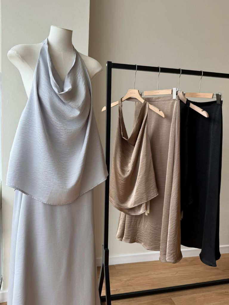 Laken Swing Collar Top & Skirt Set