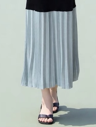 Elise Color Binding Pleated Patchwork Knit Dress-The Black Bow-