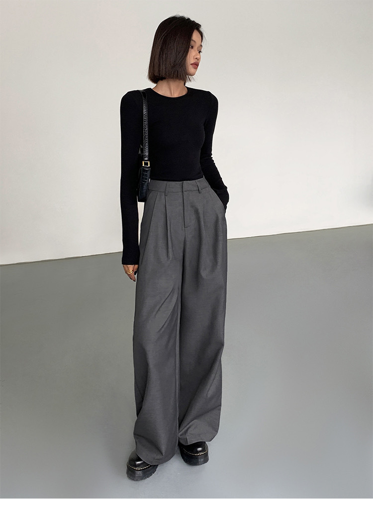 Vaness High Waist Straight Leg Pants-The Black Bow-