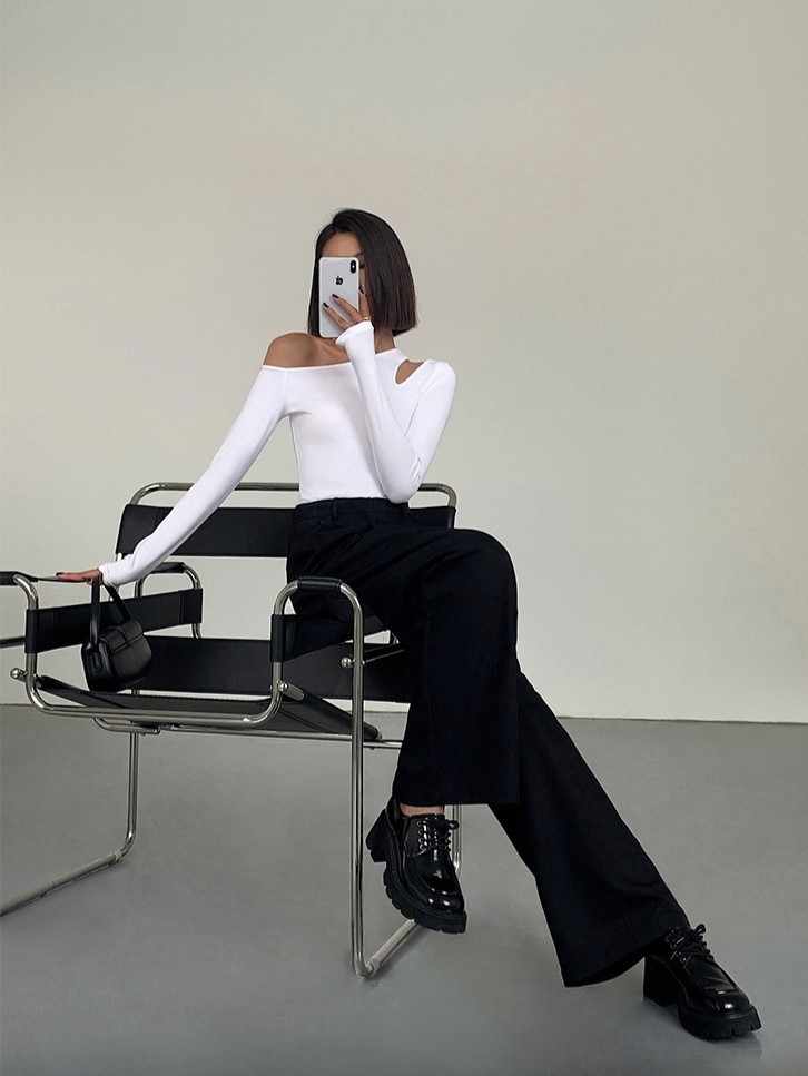 Vaness High Waist Straight Leg Pants-The Black Bow-