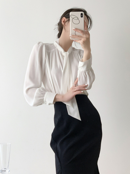 Nikola Ruffle Asymmetric Skirt-The Black Bow-