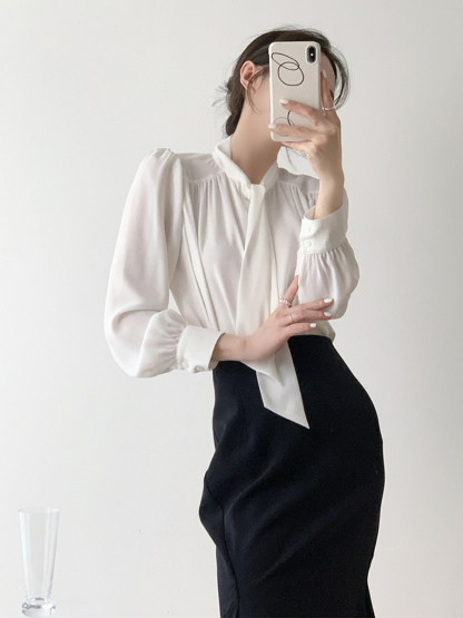 Nikola Ruffle Asymmetric Skirt-The Black Bow-