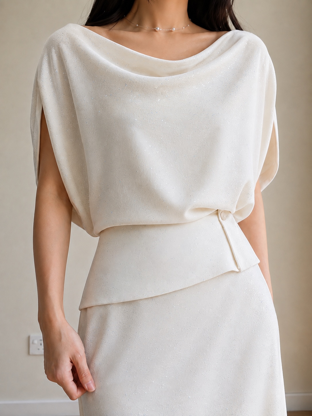 Draped-Waist Top & Skirt Set (Sold seperately)