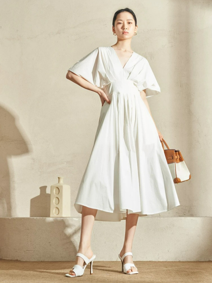 Violet Structured V-Neck Dress