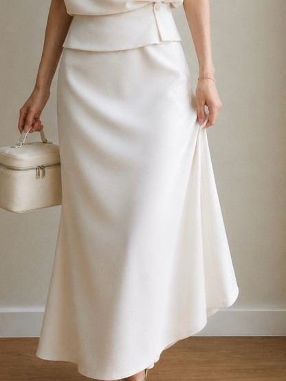 Draped-Waist Top & Skirt Set (Sold seperately)