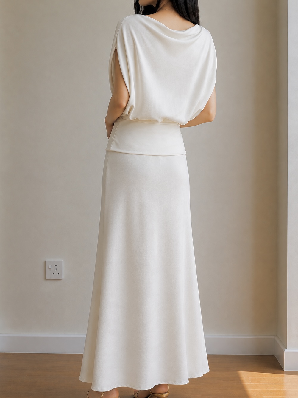 Draped-Waist Top & Skirt Set (Sold seperately)