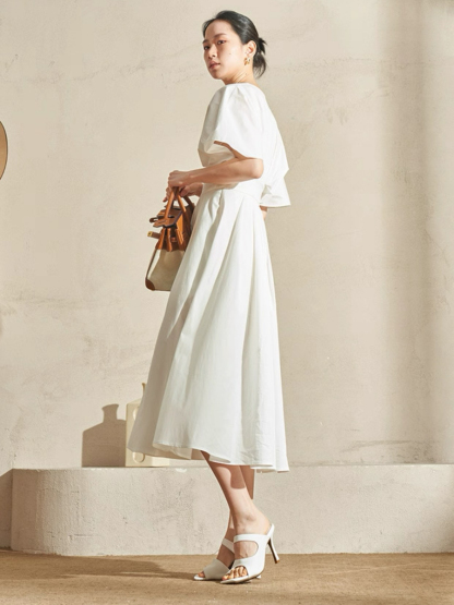 Violet Structured V-Neck Dress