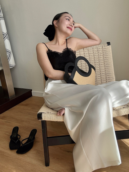 Veera Asymmetric Lacey Cami Top