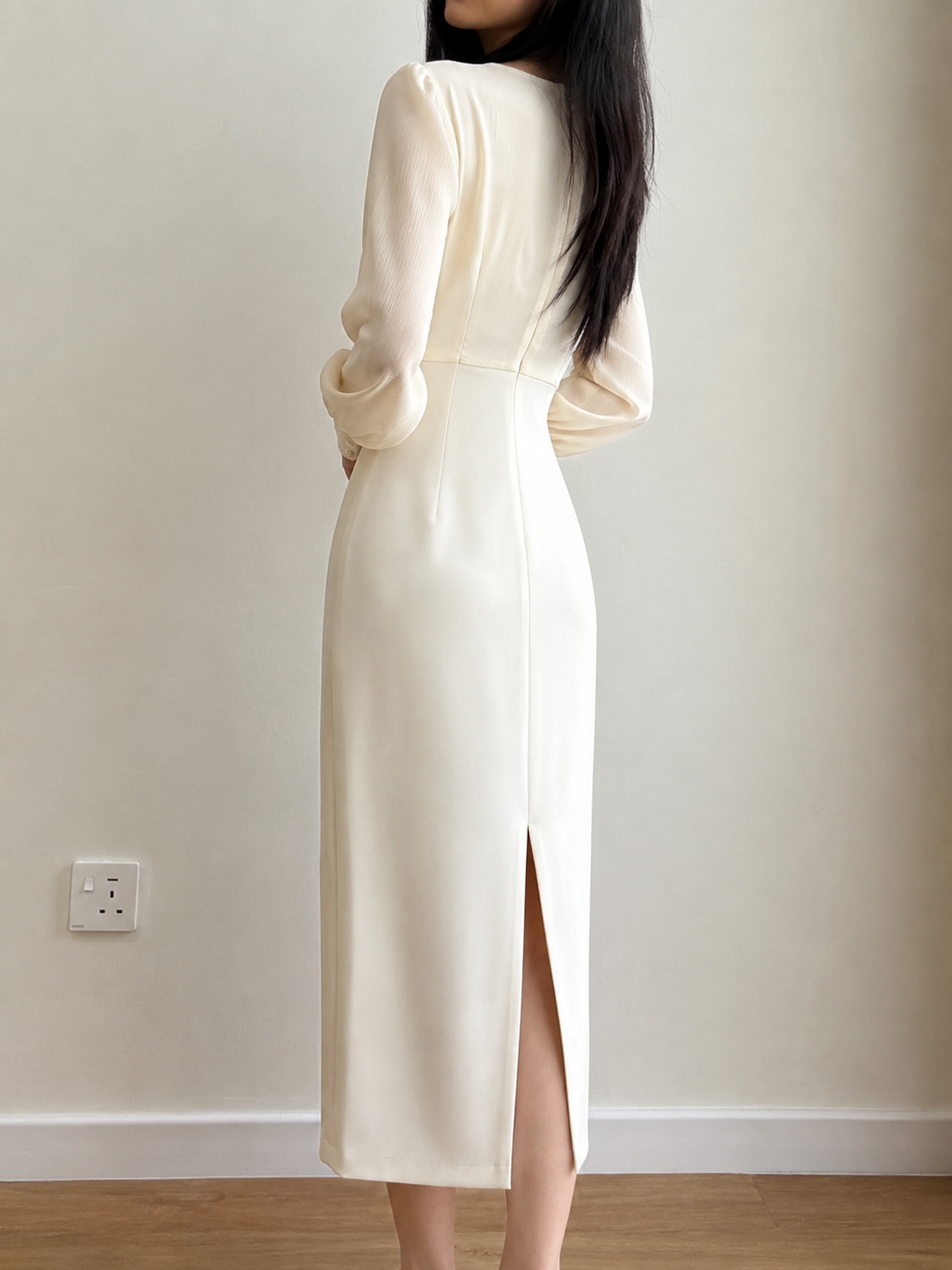 Cecelia Crinkle-Satin Twist-Front Dress