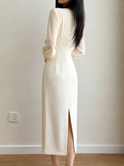 Cecelia Crinkle-Satin Twist-Front Dress
