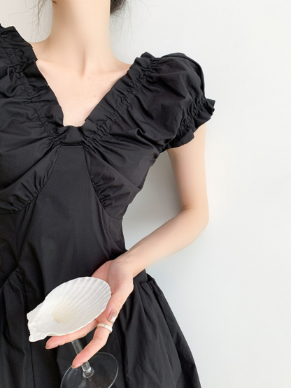 Neyle Puff Sleeve Off Shoulder Dress-The Black Bow-
