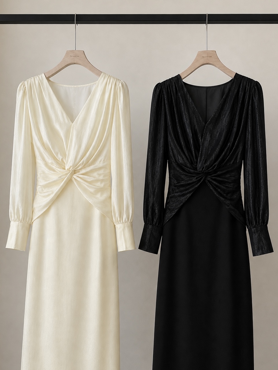 Cecelia Crinkle-Satin Twist-Front Dress