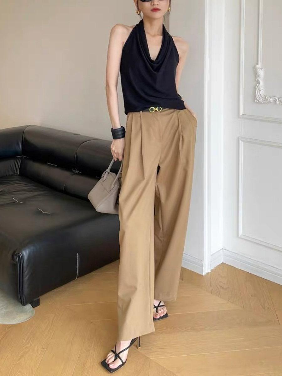 Janie Halter Neck Knit Top-The Black Bow-