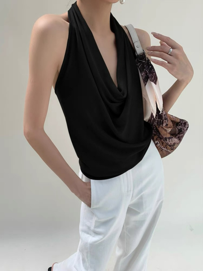 Janie Halter Neck Knit Top-The Black Bow-