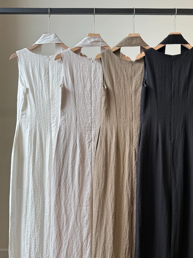 Cannie Square Neck Dress with Tie (DR102)