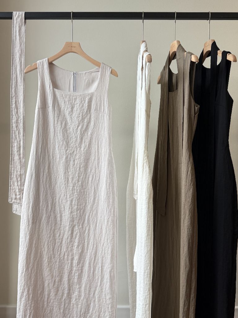 Cannie Square Neck Dress with Tie (DR102)