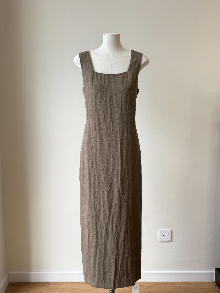 Cannie Square Neck Dress with Tie (DR102)