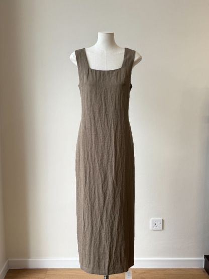 Cannie Square Neck Dress with Tie (DR102)