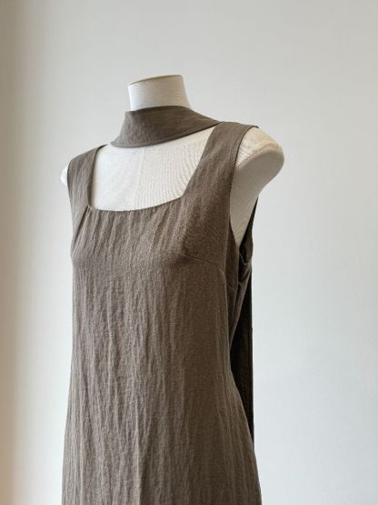 Cannie Square Neck Dress with Tie (DR102)