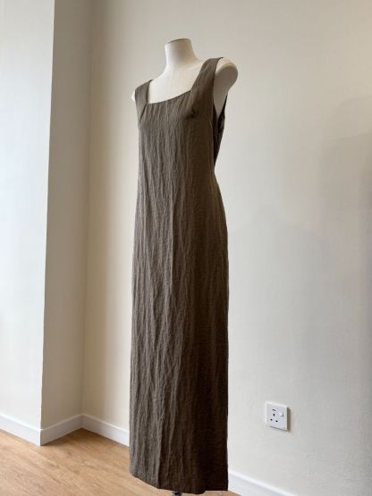 Cannie Square Neck Dress with Tie (DR102)